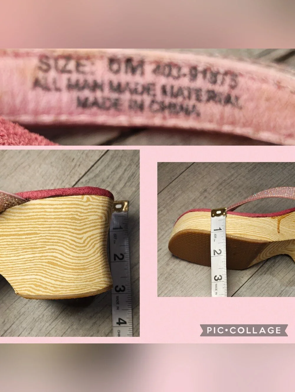 🍧Vintage Y2K BONGO Hot Pink Rhinestone Platform Wedge Sandals🍧